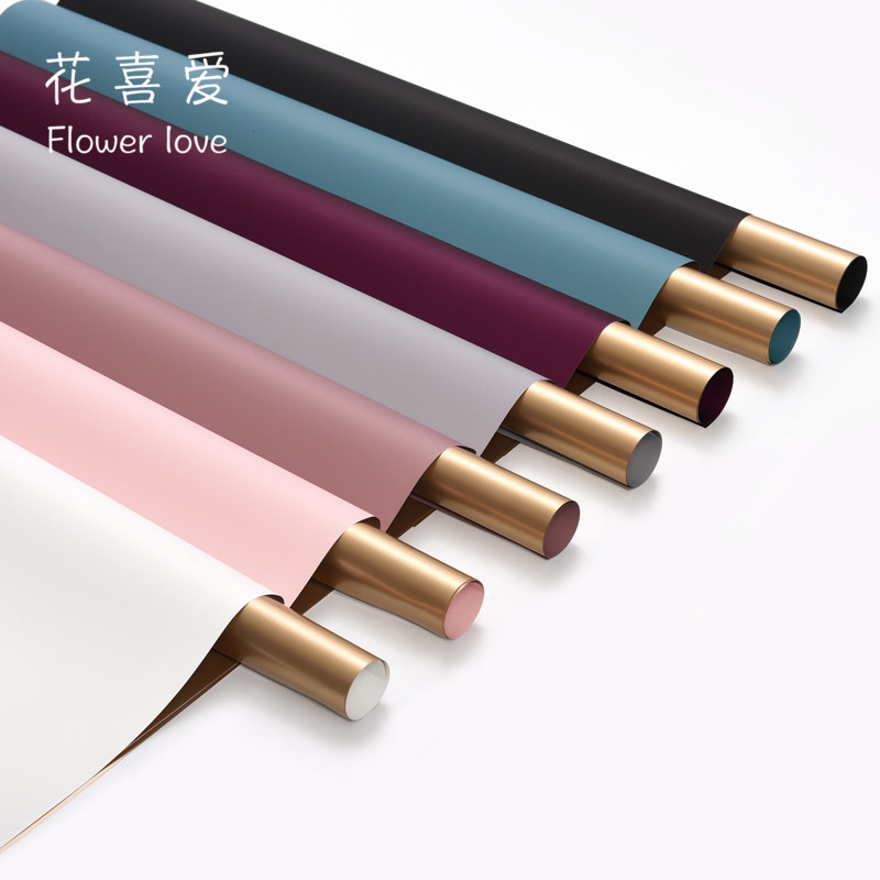New Products Bicolor Euroya Paper Light Lavish Gold Color Retention Gold Paper Waterproof Thickened Bouquet Gift Flowers Packaging Material