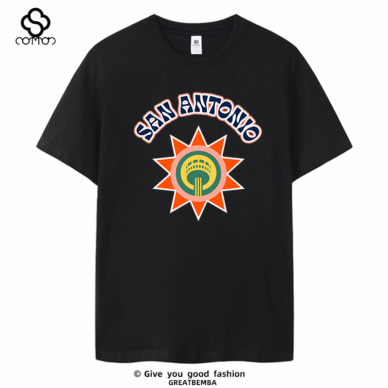 Spring and Summer Spurs Team City Print Crew Neck Short Sleeve Westbrook Casual Spurs Basketball T-Shirt Plus Size Sports