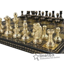 Stanton inspired brass metal luxury chess board chess board chess set 12 gold black swing