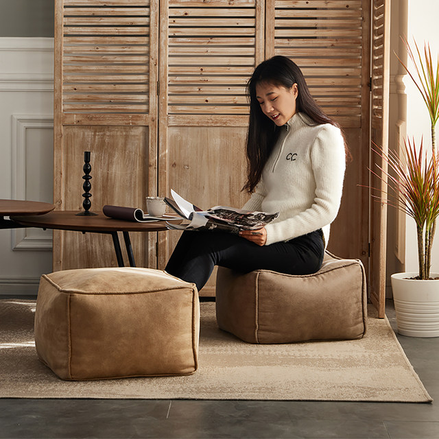 ໂຊຟາ footstool Nordic ອາພາດເມັນຂະຫນາດນ້ອຍຫ້ອງດໍາລົງຊີວິດແສງສະຫວ່າງ stool ຫລູຫລາ stool ຕາຕະລາງຕາຕະລາງກາເຟ footstool fabric ຕ່ໍາອາຈົມ