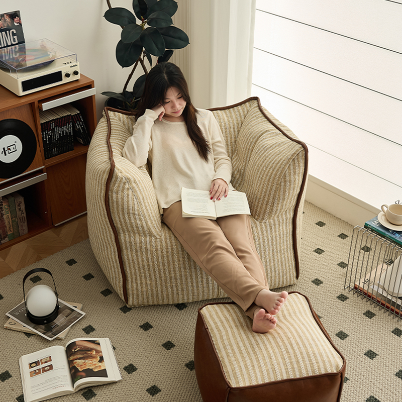 Small Four-Seater Single Sofa, Vintage Fabric Sofa, Living Room Tatami, Balcony, Human Dog Bed Sofa Chair, Lazy Sofa