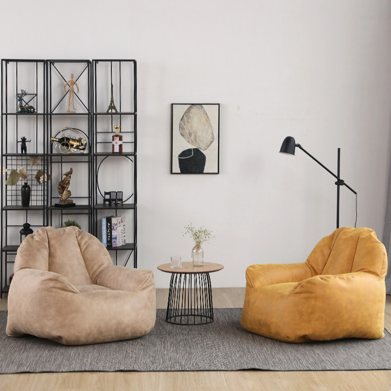 Small four retro single sofa lazy sofa Nordic ins light luxury bedroom balcony leisure area layout leisure chair