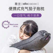 Dutch allocacoc portable inflatable eggplant pillow sleeping sleeping sleeping pillow travel folding air pillow