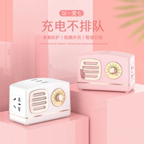 High-value retro radio home office desktop socket multi-function plug-in board with USB socket