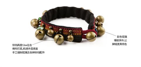 Tang En Twain ban đầu làm bằng tay dân tộc may mắn an toàn hoang dã retro chuông đồng vòng chân nữ lắc chân nữ đẹp