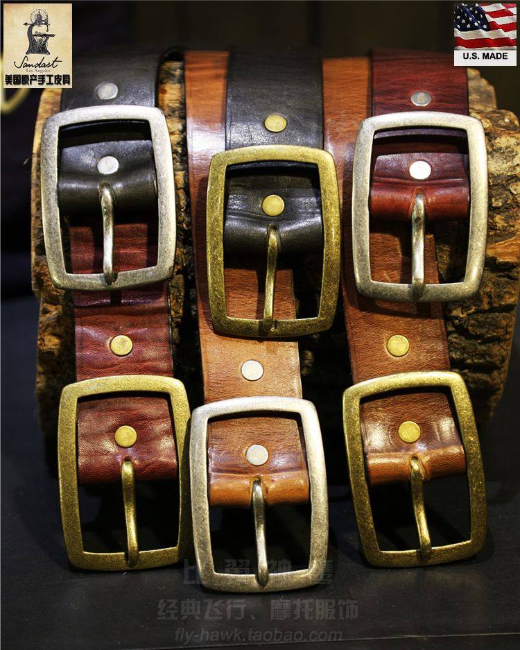 Sandast American hand-made Horween cowskin metropolis cowboy belt belt - 4 4cm wide