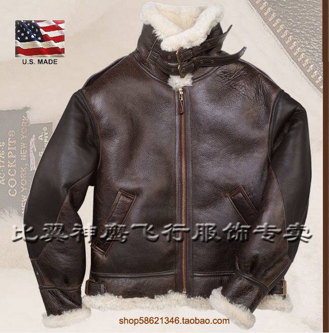 American origin authorized agent classic Barton B3 fur one-piece bomber sheepskin flight jacket