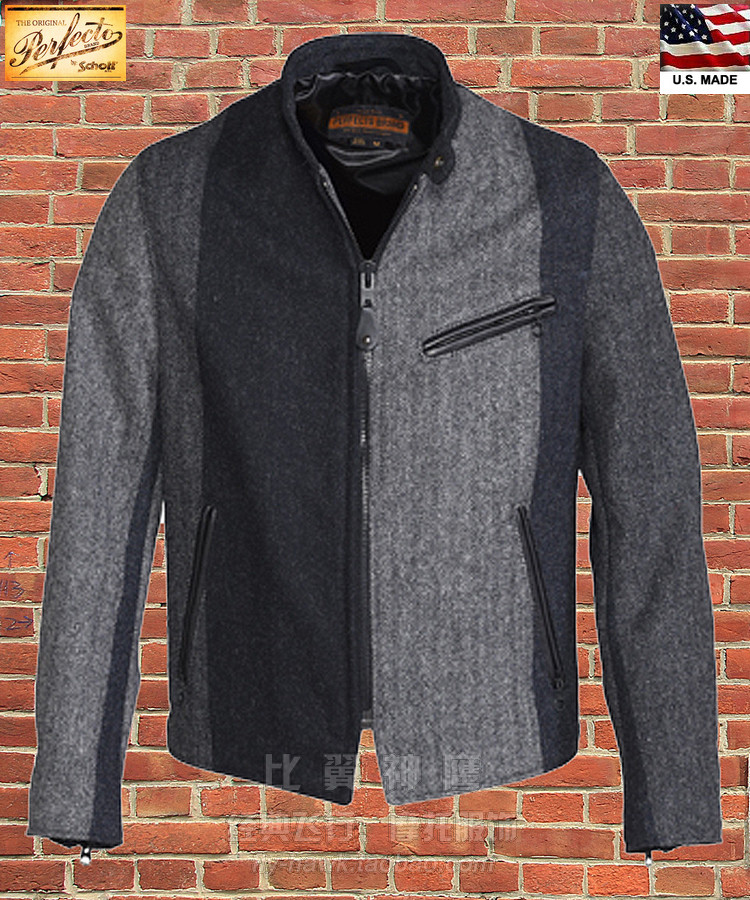 Schott American origin Perfecto limited edition woolen blend coffee Knight stand collar locomotive jacket P737