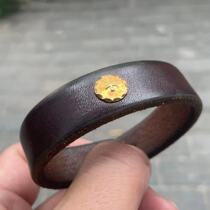 GOROS Takahashi wulang 18K gold medal leather bracelet goros domestic spot