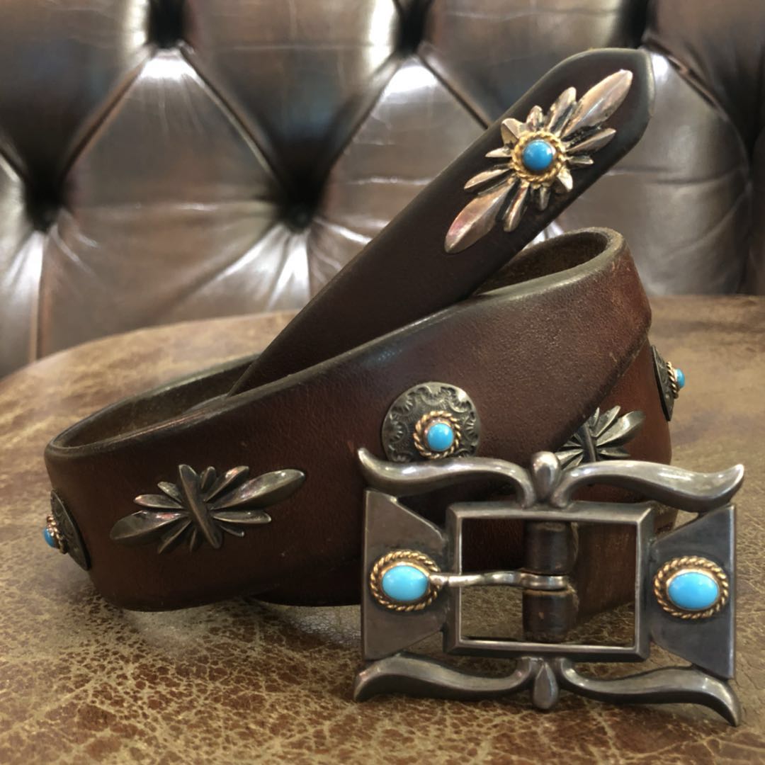 GORO Takahashi Gold rope turquoise nail belt Extremely rare goros spot