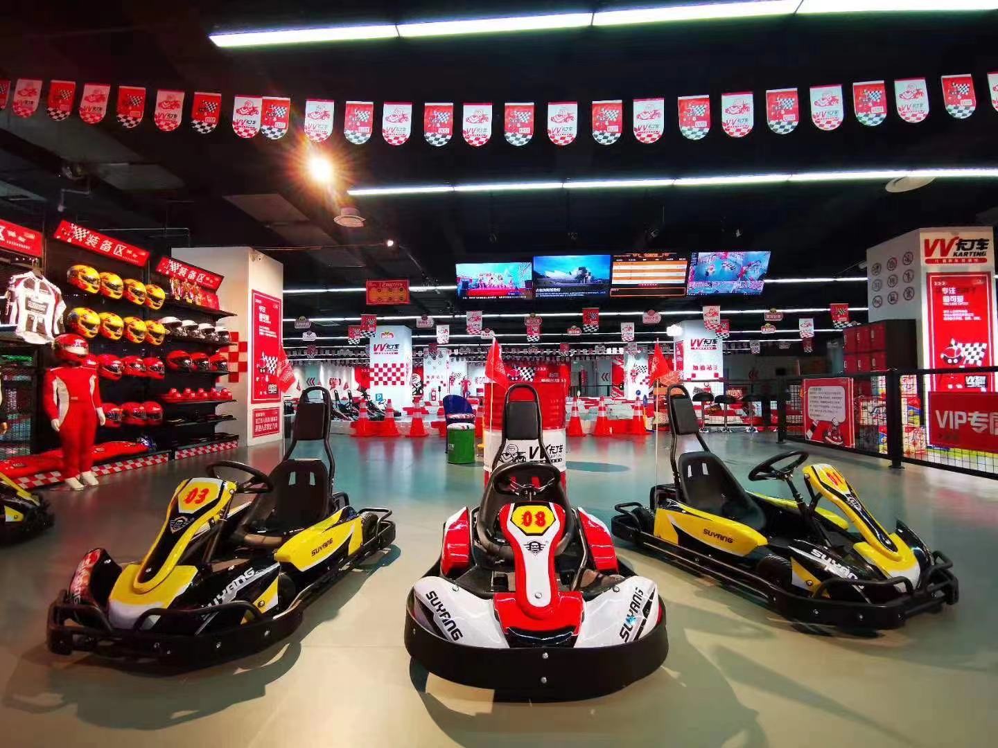 Children's electric karting track drift children single and double racing square rental beach locomotive