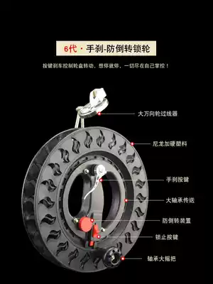 Kite wheel kite reel handgrip wheel anti-reverse with brake for adults special silent large bearing receiver disc wheel