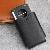 S T Dupont French Dupont special cigar cutter leather case cigar cutter head layer cowhide high-end leather case leather