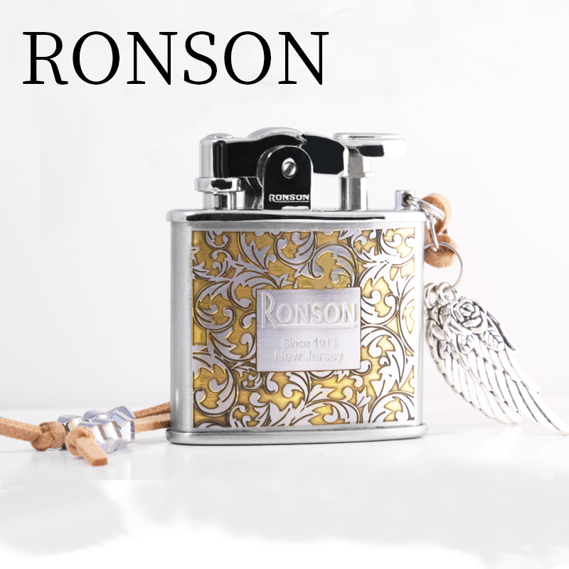 Ronson kerosene lighter personalized creative retro pure copper silver carved limited custom lettering Valentine's Day gift