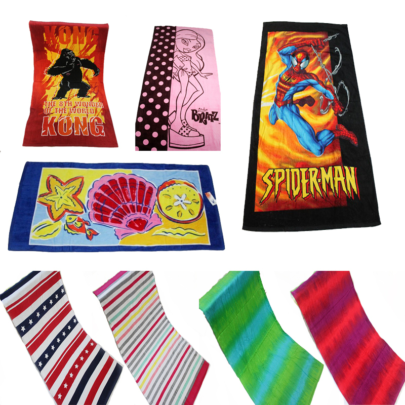 Pure Cotton Large Bath Towel Beach Towel Spider-Man Stripes Sprite Fresh Nordic Cartoon Reactive Dyeing Absorbent Pure Cotton Large Bath Towel Beach Towel Spider-Man Stripes Sprite Fresh Nordic Cartoon Reactive Dyeing Absorbent