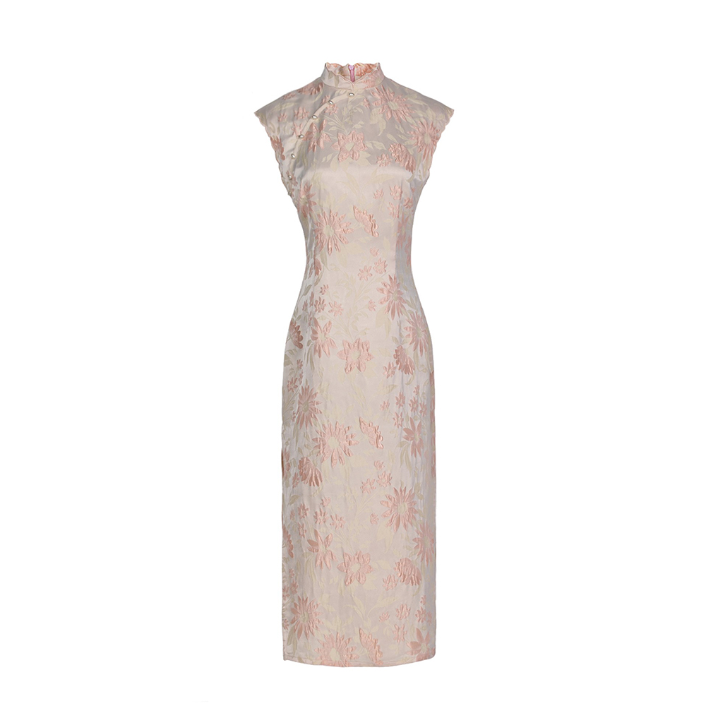 Like Water • Nianhua Top Ulara, the old Shanghai pearl embroidered satin original girl cheongsam Like Water • Nianhua Top Ulara, the old Shanghai pearl embroidered satin original girl cheongsam