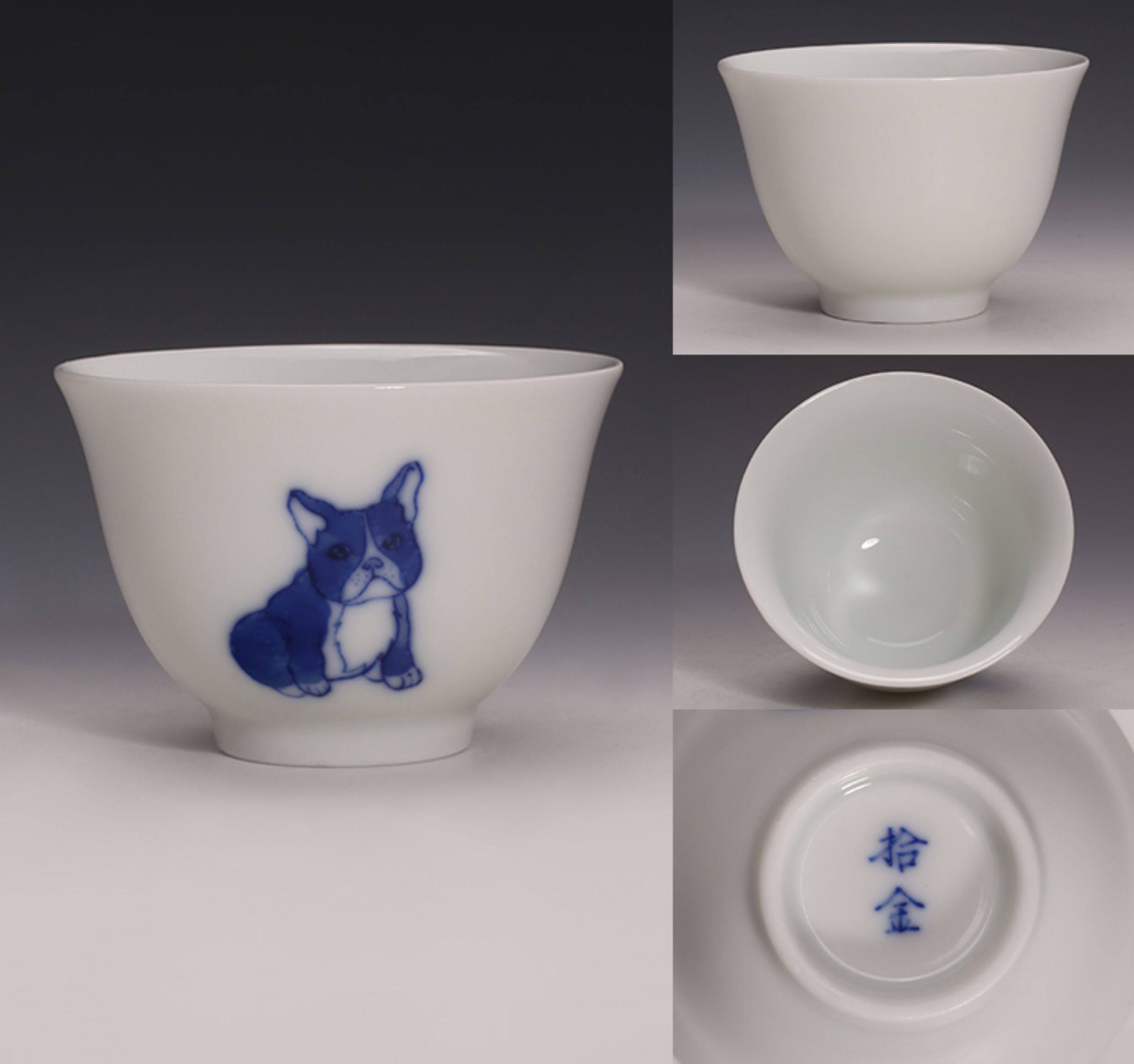 自慢堂拾金款手繪青花瓷嬰戲清湛聞杯功夫茶杯個人杯陶瓷茶具|茶杯