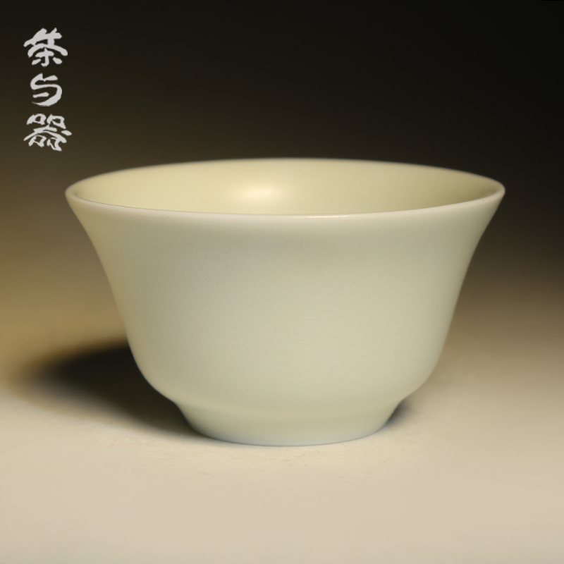 Taiwan Sanhi Ceramics Official Sky Cyan Ru Glaze Cracked S152 Small Ancient Moon Cup Teacup Tea Tea Set Thin Tire Open Sheet