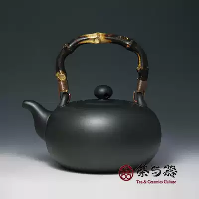Taiwan pottery workshop three-style new pottery pot 1 4L kettle handmade black crystal stove household tea cooker health pot