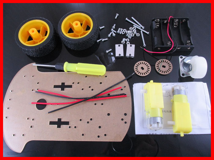 High quality intelligent car chassis Robot car chassis Tracking car kit with code plate battery box