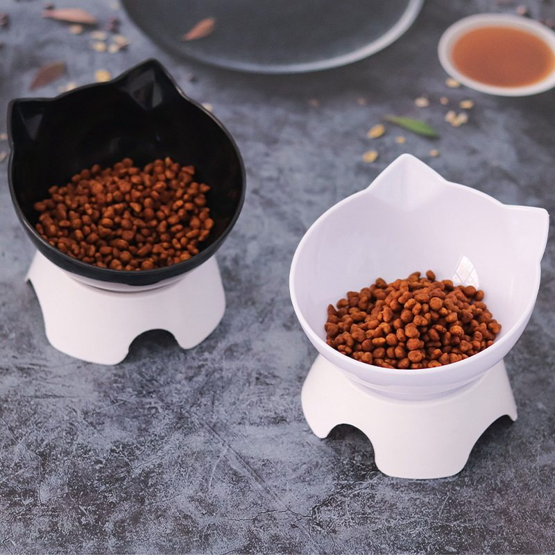 Cat bowl bowl high feet tip tip anti-black jaw pet bowl pot dog bowl cat supplies