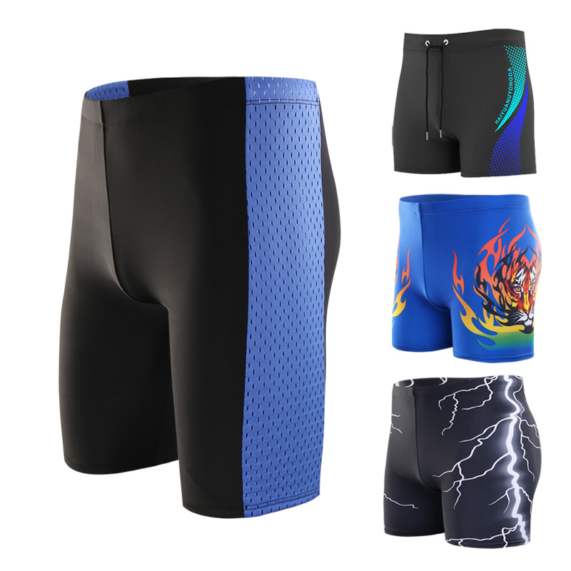 Men's swimming pants comfortable flat corner swimming pants with increased adult loose anti-embarrassment 50% Pants Spa Beach Swimsuit