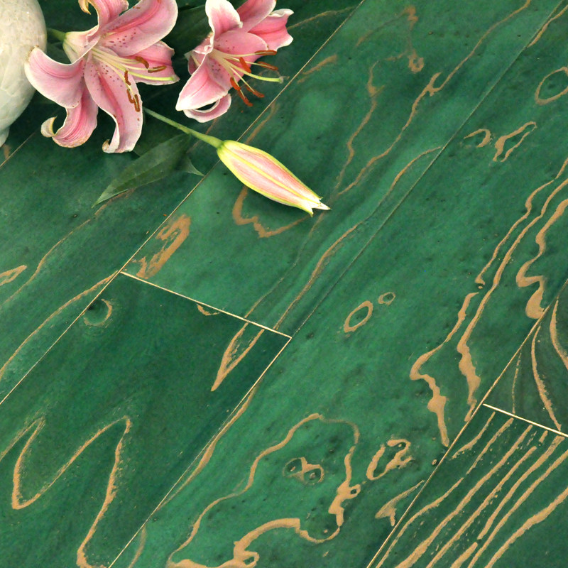 Accumulated solid wood composite flooring elm gold powder emulated antique geothermal red green blue orange brown natural quality assurance