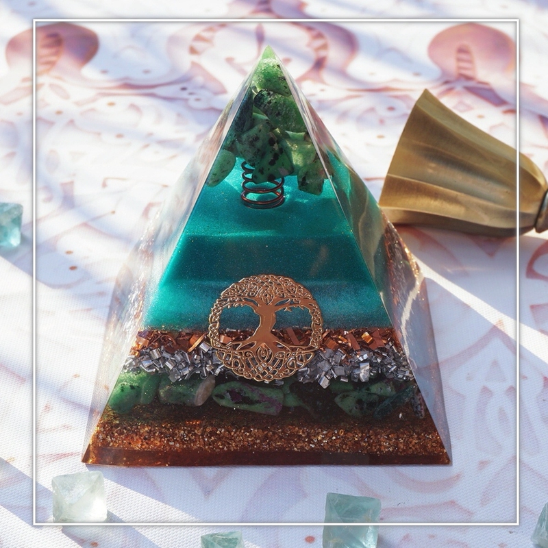 Tree of Life Joyful Light Stone Original Handmade Crystal Pyramid Ornament for Body, Mind, and Soul Nourishment High Frequency Tree of Life Joyful Light Stone Original Handmade Crystal Pyramid Ornament for Body, Mind, and Soul Nourishment High Frequency