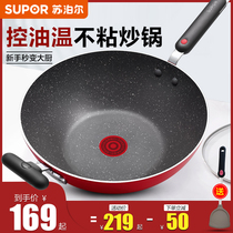 Supoir Nonstick Fire Red Dot Bingo Series Home Multifunction Stir-fry Pan Medical Stone Color Nonstick Frying Pan
