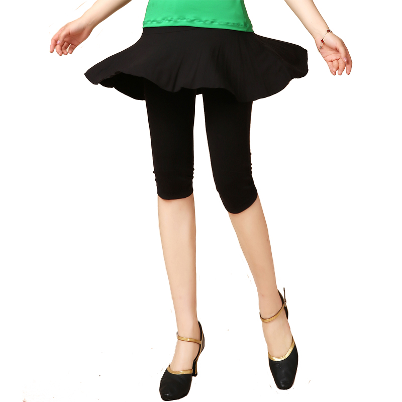Spring Summer New Square Clothing Latin Dance 7 Skirt Pants Dance Dancing Pants Women Big Size 7 Pants Practice Pants