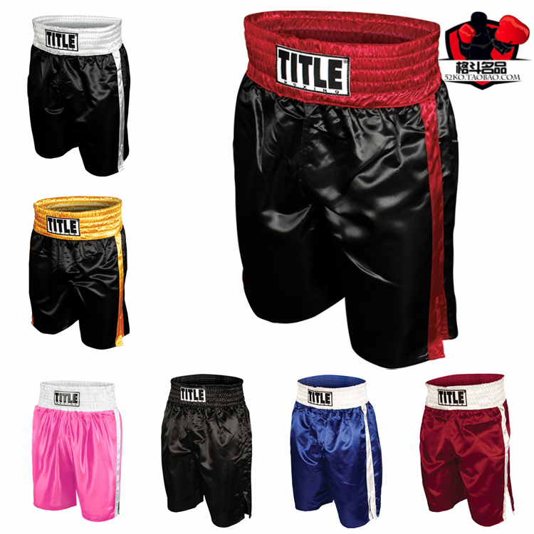 TITLE PROFESSIONAL SATIN Pro Boxing Competition Shorts Boxing Training Shorts