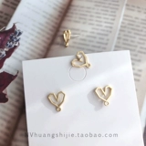 Серьги, маленький аксессуар, прямоугольная подвеска в форме сердца, DIY, европейский стиль