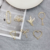 Металлические аксессуары с бантиком, геометрическая подвеска, серьги ручной работы, в цветочек