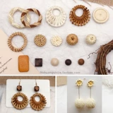 Ретро деревянное кольцо, серьги, аксессуар, DIY