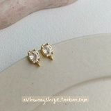 Медная серебряная игла, цирконий, серьги ручной работы, серебро 925 пробы, золото 750 пробы