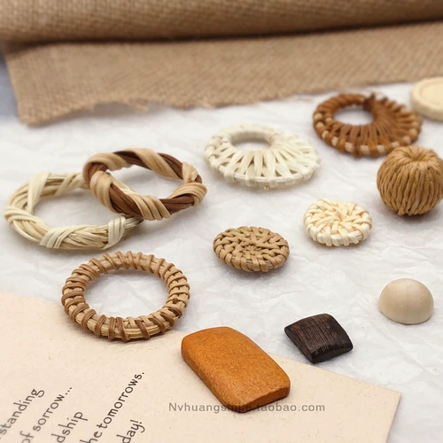 Ретро деревянное кольцо, серьги, аксессуар, DIY