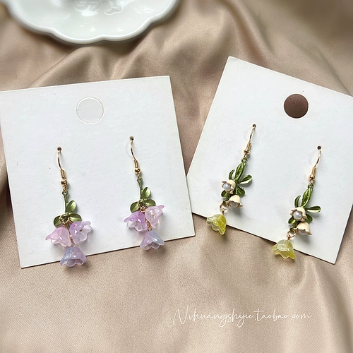 Свежий зеленый аксессуар, серьги, аксессуары, DIY, орхидея