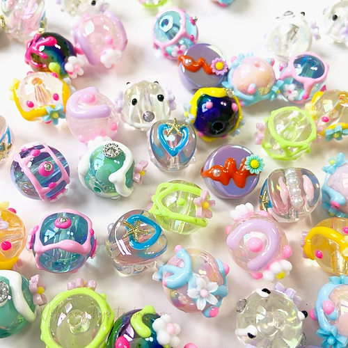 Брендовое трехмерное акриловое украшение-шарик из жемчуга, бусины, мобильный телефон, в цветочек