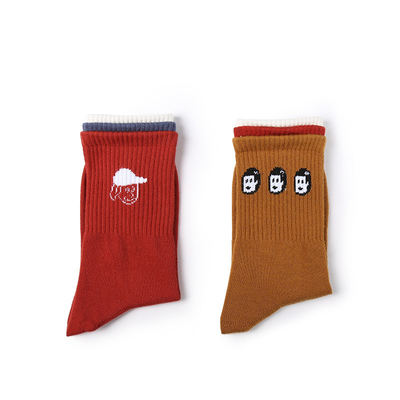 Korean cute and trendy boyfriend style street letter ins fashion trend cotton socks autumn and winter cartoon socks