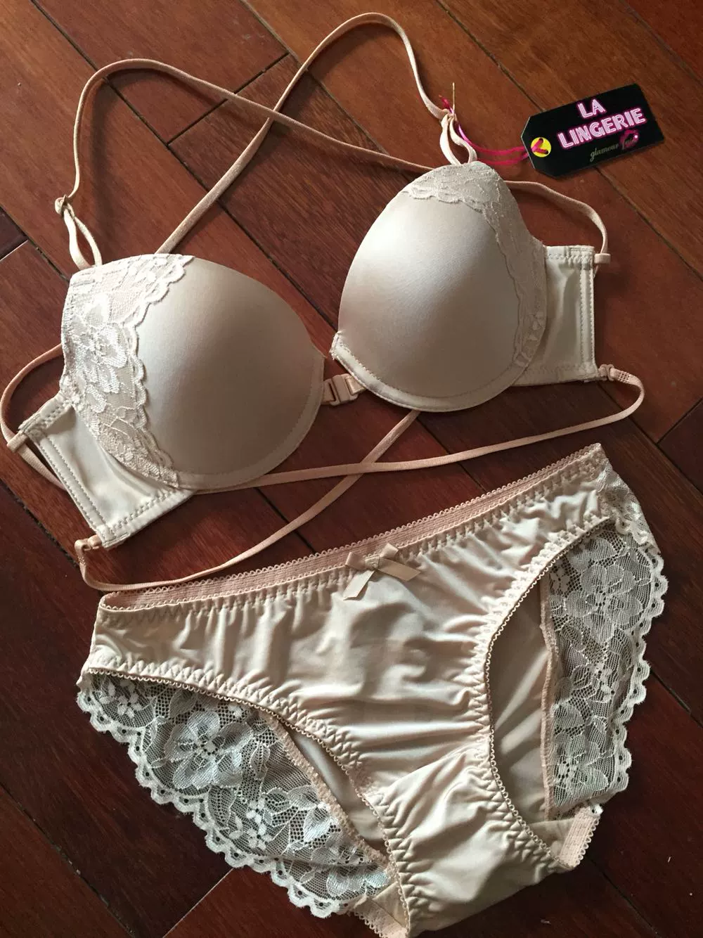 Hàn Quốc hàng chính hãng tại chỗ lalingerie khóa trước sau đẹp tập hợp áo ngực có thể điều chỉnh với màu da mỏng - Bộ đồ lót