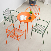 Waterproof sunscreen modern Nordic outdoor iron table and chair combination courtyard leisure balcony outdoor outdoor terrace table and chair