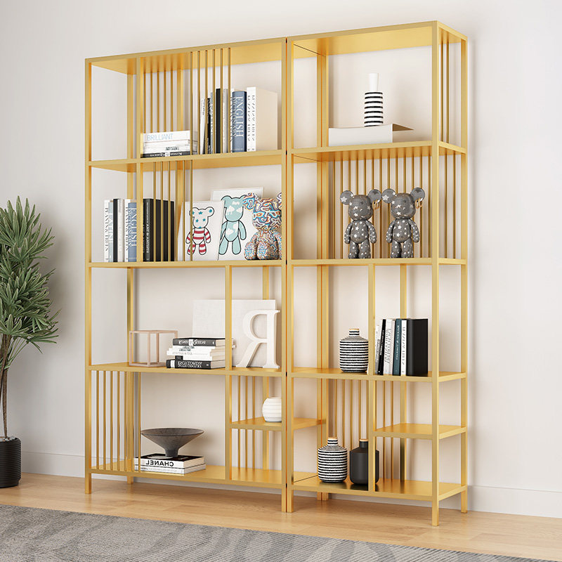 Nordic bookshelf rack floor-to-ceiling simple modern light luxury multi-layer display rack Bogu rack simple living room storage rack