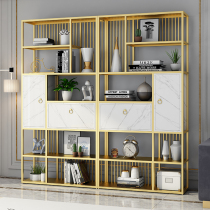 Nordic minimalist modern light luxury wrought iron bookshelf rack living room office multi-layer storage rack bookcase storage rack