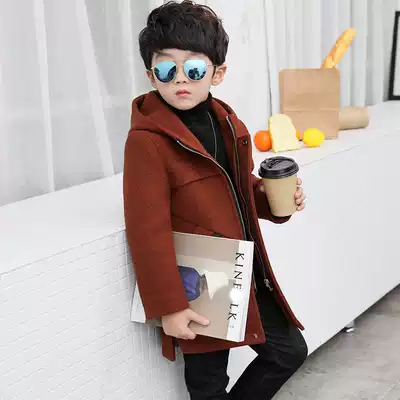 Boys ' coat coat 2020 new Korean version of trendy winter clothes medium and long version thickened children's middle and large children's wool coat
