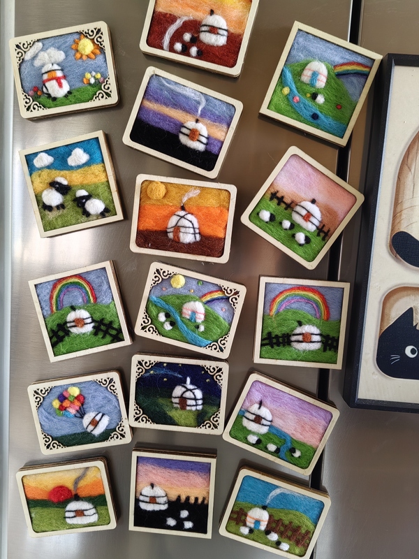 Inner Mongolia Cultural and Creative Pure Wool Handmade Wool Felt Refrigerator Magnet Grassland Travel Souvenir Yurt Sticker Gift