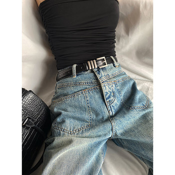 Simple alloy buckle ladies belt decoration