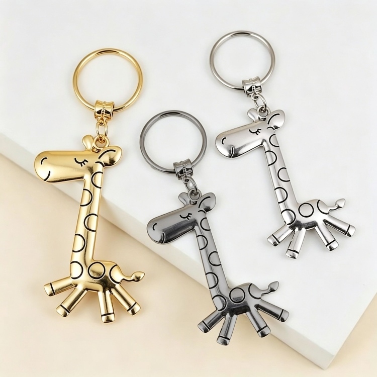 Cute Giraffe Metal Keychain Bag Accessory