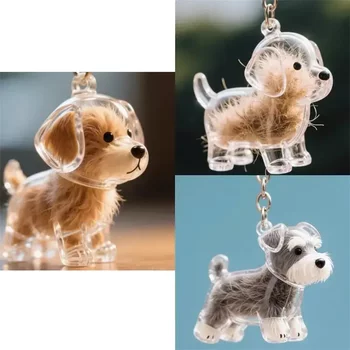 Transparent Dog Hair Storage Box Pendant Capsule for Storing Cat Hair, Commemorative Collection Bag, Keychain Bag Pendant