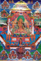 Yongzhongben teaches Thangkana Bagawa Zunsheng Buddha hot stamping brocade framing this teaching thangka new 6