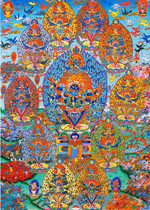 Yongzhong original teaching Thangka Puba original teaching High-definition printing Brocade satin mounting This teaching Thangka